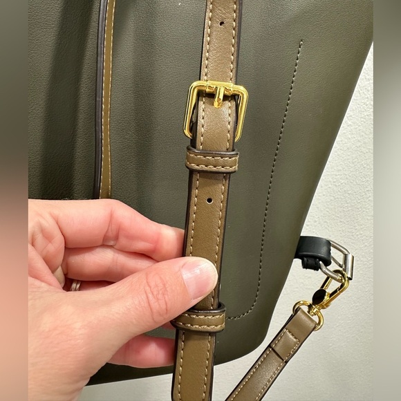 Susen Dubai Olive Green Tote Bag backpack with Black Accents Tassel